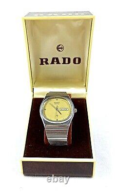 CLASSIC RADO SENATOR SWISS WATCH RARE SILVER & GOLD VINTAGE QUARTZ 80s MINT