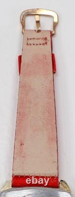Chateau Rare Vintage Swiss Watch Running Wind Up Red Dial Red Band Wristwatch