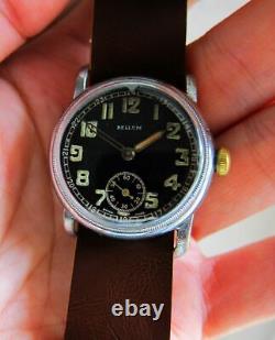 Collectible Rare Swiss Antique RELLUM Pilot Aviator Luftwaffe Wristwatch Working