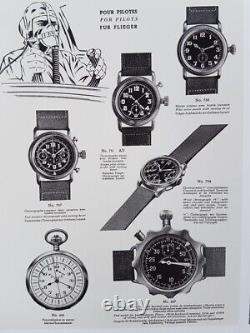 Collectible Rare Swiss Antique RELLUM Pilot Aviator Luftwaffe Wristwatch Working
