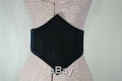 Cummerbund belt velvet sash lace boned Swiss Coset women's 19th antique rare