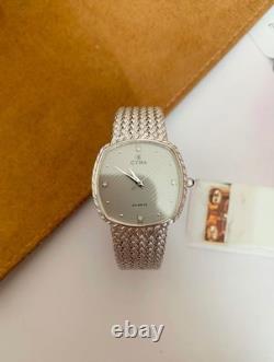 Cyma Grey Textured Dial Swiss Quartz Ultra Rare Vintage Watch