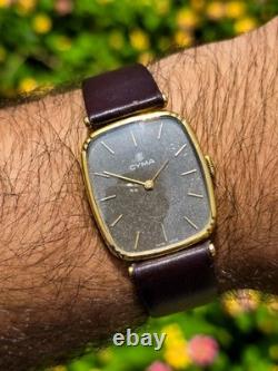 Cyma, Swiss Manual wind, Art deco, Goldplated, Rare Vintage