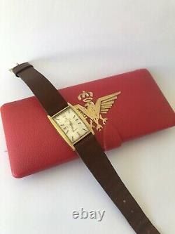 DARWIL RECTANGULAR VINTAGE RARE BEATIFUL ELEGANT GOLD PLATED SWISS WATCH 1970's