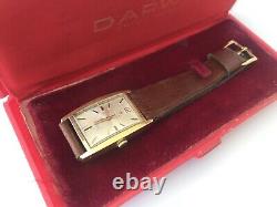 DARWIL RECTANGULAR VINTAGE RARE BEATIFUL ELEGANT GOLD PLATED SWISS WATCH 1970's