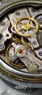 DELBA Military RARE Vintage 1940' Men's Watch Swiss Mechanical 17 J. 31 mm Works