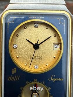 Dalil Supra Eta 2671 Swiss made Automatic Tank Vintage Watch Rare 29MM