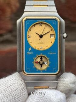 Dalil Supra Eta 2671 Swiss made Automatic Tank Vintage Watch Rare Men's