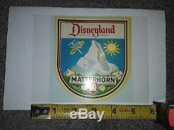 Disneyland Rare Matterhorn Bobsleds Vintage Swiss Bell & Ride Decal