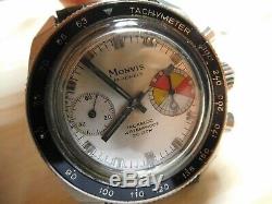 Diver Monvis Swiss Made 20 Atm Submariner Stell Rare Vintage Chronograph Valjoux