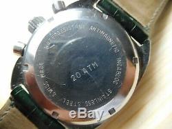 Diver Monvis Swiss Made 20 Atm Submariner Stell Rare Vintage Chronograph Valjoux