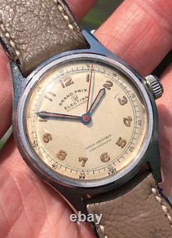 ELECTION Grand Prix Vintage Military Art Deco Watch 1940s Rare Swiss VTG