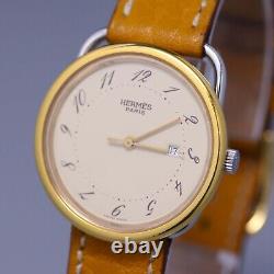 EXC+5/CARDRARE Vintage Hermes Arceau 115 158 Quartz 30mm men's watch -swiss