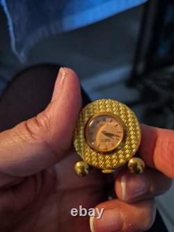 EXC Rare Vintage Swiss Incabloc Music Alarm Clock Reuge Music Box Plays Alarm