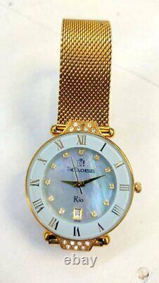 Elegant Swiss Watch Diamond Ladies Rio The Duchess's Vintage White & Gold Rare