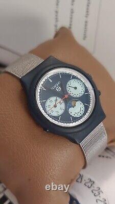 Exaequo Salvador Dali/Vintage Chronograph Watch/Rare/Swiss/Moon Phase