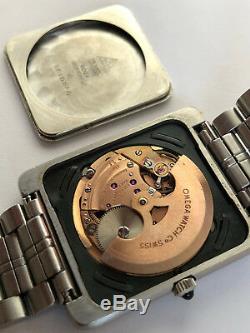 Excellent Rare OMEGA DE VILLE cal. 711 Grey All Steel Vintage Swiss Watch
