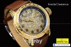 Extreme RARE Invicta Mens Watch Vintage 14K Gold Quartz Lim. Ed SWISS MADE Brown