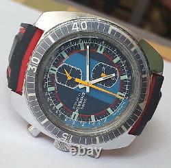 Extremly Rare Vintage EMPEROR DIVER TACHYMETRE Chronograph 17J EB8420 Swiss 70's