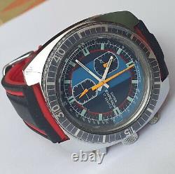 Extremly Rare Vintage EMPEROR DIVER TACHYMETRE Chronograph 17J EB8420 Swiss 70's