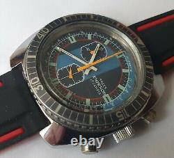 Extremly Rare Vintage EMPEROR DIVER TACHYMETRE Chronograph 17J EB8420 Swiss 70's