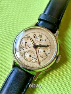 Extremly rare vintage Richard swiss Valjoux 72C triple calendar chronograph