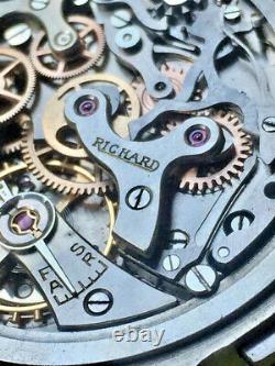 Extremly rare vintage Richard swiss Valjoux 72C triple calendar chronograph