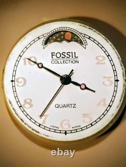 FOSSIL-MOON PHASE/COLOSSAL (Rare)vintage Quartz 1198 Swiss Parts 1- Jewel