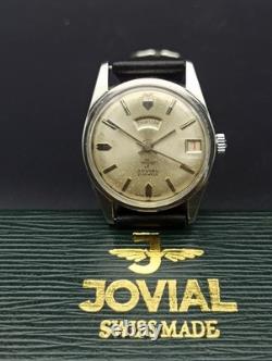 GENUINE JOVIAL AUTOMATIC 21 JEWELS WATCH DAY/DATE VINTAGE SWISS 70s RARE