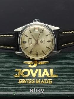GENUINE JOVIAL AUTOMATIC 21 JEWELS WATCH DAY/DATE VINTAGE SWISS 70s RARE