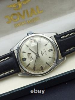 GENUINE JOVIAL AUTOMATIC 21 JEWELS WATCH DAY/DATE VINTAGE SWISS 70s RARE