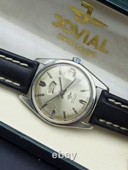GENUINE JOVIAL AUTOMATIC 21 JEWELS WATCH DAY/DATE VINTAGE SWISS 70s RARE