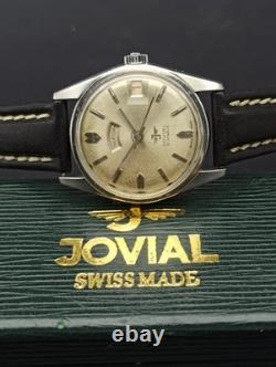 GENUINE JOVIAL AUTOMATIC 21 JEWELS WATCH DAY/DATE VINTAGE SWISS 70s RARE