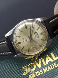 GENUINE JOVIAL AUTOMATIC 21 JEWELS WATCH DAY/DATE VINTAGE SWISS 70s RARE