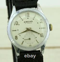 GIROXA rare vintage Swiss made mechanical wristwatch Cal AS 17 jewel Switzerland