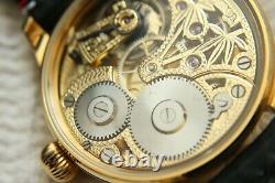 GOLD SKELETON TIGER Vintage 1897` rare Handicraft Engraved New Cased Swiss Watch