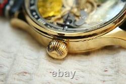 GOLD SKELETON TIGER Vintage 1897` rare Handicraft Engraved New Cased Swiss Watch