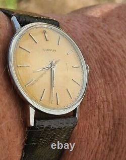 GUBELIN MATIC VINTAGE RARE Stainless Steel Swiss Watch Cal. 1428U- 1960's