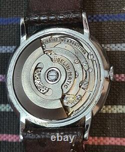 GUBELIN MATIC VINTAGE RARE Stainless Steel Swiss Watch Cal. 1428U- 1960's