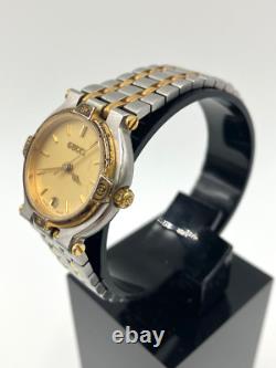 GUCCI 9000L Date Swiss Made Watch Vintage Tested Japan Authentic Rare