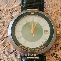Genuine Rare Joss Diamond Hunter Green Men's 100% Swiss Made Vintage Wristwatch