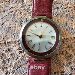 Genuine Rare Joss Diamond Red Wine Men's Watch 100% Swiss Made Vintage Watch