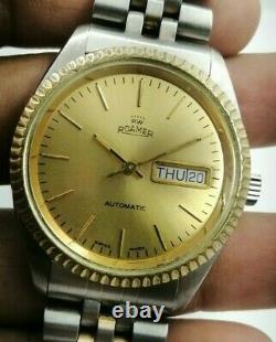 Genuine Vintage Rare Roamer Automatic Made In Swiss Wristwatch For Men's