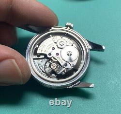 Gorgeous Vintage Rare Swiss Wittnauer Pie Pan Crosshair Dial Decorated Movement