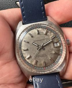 Gray SANDOZ OLTRASHOCK Watch Vintage Automatic & Made In 70s & Swiss Rare Dial