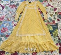 Gunne Sax Black Label Cherry with yellow swiss dot Rare