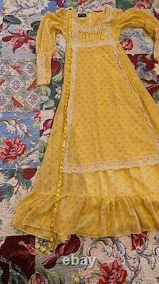 Gunne Sax Black Label Cherry with yellow swiss dot Rare