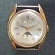 Harlo SWISS Moonphase Triple Date Wrist Watch Gold Plated Movement Vintage Rare