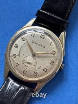 Helvetia Oversize 38mm Watch Jumbo Patina Vintage Calatrava Rare Swiss 3089