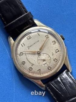 Helvetia Oversize 38mm Watch Jumbo Patina Vintage Calatrava Rare Swiss 3089